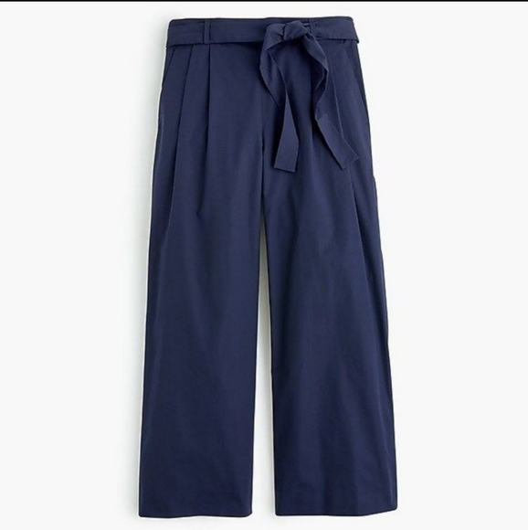 JCREW tie waist wide leg crop pants - Picture 1 of 5